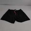 maamgic Men's Swim Trunks 5.5 inch Seersucker 2 in 1 Beach Shorts Quick Dry Bathing Suits with Compression Liner (Medium, Black Pink )