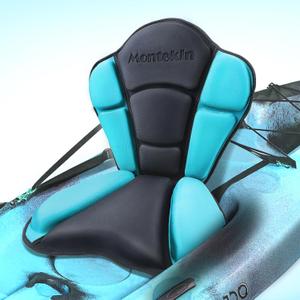 Montekin Thickened Kayak Seat with Back Support, Sit On Top Cushioned Canoe Backrest Molded Foam Seat for SUP Paddle Board Fishing Boat Long Trip