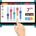 ELECROW 7 Inch 1024600 Touchscreen for Raspberry Pi: IPS Capacitive Touch Screen LCD Display, Mini Portable Monitor Compatible with Raspberry Pi 5/4/3 BB Black Banana Pi Windows 11/10/8/7 Driver Free
