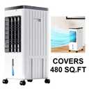PORTABLE 3-SPEED EVAPORATIVE AIR COOLER WITH REMOTE CONTROL - 110V - 70W - WHITE/BLACK - (MODEL:W11)