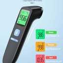 ANMEATE No-Touch Forehead Thermometer for Adults, Infrared Digital Thermometer for Kids, Touchless Baby Thermometer, Accurate Reading with Large Display, Mute Mode, Memory Recall, Fever Alarm (Black)