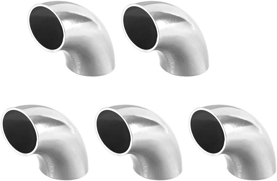 uxcell Stainless Steel 304 Pipe Fitting Long Radius 90 Degree Elbow Butt-Weld 7/8-inch OD 1.5mm Thick Pipe Size 5pcs