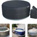 XCZ Portable Hot Tub Cover, Spa Thermal Cover, Waterproof, dustproof, Insulated, Suitable for 85in Round hot tub, Black, with Pump Cover