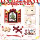 Jenaai 16 Pcs Dog Christmas Picture Ornament Craft Set, DIY Wooden Pet Keepsakes, Personalized Christmas Picture Frame Ornaments for Puppy Photos, Xmas Tree Hanging Decorations Gifts