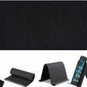 Flexible Silicone Phone Stand with Aluminum,Adjustable Foldable Silicone Phone Stand, Portable Multi-Angle Anti-Slip Holder for Phones, Tablets, Rollable Design for Home or Office (Black)
