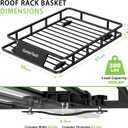 Roof Rack Basket 51" x 36" Heavy Duty Roof Cargo Basket 300 lbs Capacity Steel Roof Basket Vehicle Cargo Rack Luggage Holder Rack for SUV Truck Car Travel Camping Storage