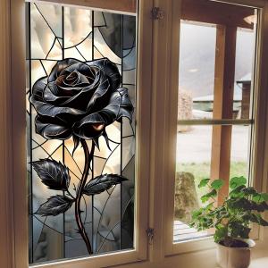 3D Wall Stickers DIY Flower Wall Decal Removable Waterproof Wall Art Decor for Bedroom Living Room Offices Home Decoration (Black Rose)
