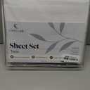 LuxClub 4 PC Twin Sheet Set, Wrinkle Free Cooling Bed Sheets Machine Washable Hotel Bedding Silky Soft, White