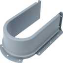 Under Sink Basin U Shaped Pipe Covers, Cutout Plastic Cover for Bathroom Kitchen, PVC Recessed Baffle Cover for Drain Bath, Bottom Drainage Grommet, Cabinet Drawer Pull Out (Grey)