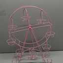 Zoie + Chloe Ferris Wheel Cupcake Stand for SMALL Cupcakes - Decorative Cupcake Holder for Parties - Spinning Display for Serving Pastry, Treats & Desserts - Easy-to-Clean - 14x4x17, Rose Pink