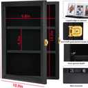 Verani Baseball Card Display Case - Sports Card Display Frame - Holds Sport Cards with UV Protection Clear View Lockable Wall Cabinet for Football Basketball Hockey Trading Card Black