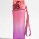 OLDLEY Kids Water Bottle with Straw 15 oz BPA-Free Leak-Proof Motivational Water Bottles with Time Marker for School Sports Travel Gym, Easy to Use for Girls Goys, 1 Straw Lid, Pink Purple