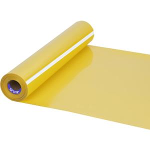 HTV Iron on Vinyl 12Inch by 12ft Roll Heat Transfer Vinyl for T-Shirt HTV Vinyl Rolls for All Cutter Machine - Easy to Cut & Weed for Heat Transfer Design (12ft, Yellow)