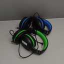 U2 2 Pcs Wired Headphones for Kids Boys Girls, On Ear Youth Headphones for School Airplane Travel, Lightweight Portable Compatible with Tablet Computer Laptop for Adults Student Green & Blue