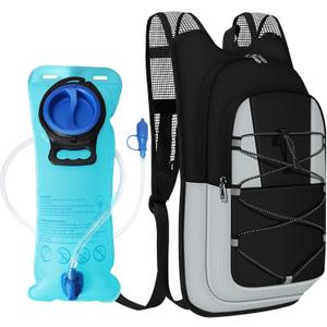 Hydration Backpack - Lightweight Water Backpack with 2L Water Bladder Bag, Running Hydration Vest Backpack for Men Women, Hydration Pack for Hiking, Cycling, Climbing MIYCOO (10L, Black Gray)