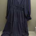 RWJ Womens Plus Size Fall Dress Long Sleeve V Neck Tiered A-Line Elegant Formal Casual Wedding Guest Maxi Dresses 3XL
