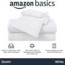 Amazon Basics 4 Piece Comfortable Cotton Jersey Bed Sheet Set, Includes Soft Flat and Fitted Sheets, Pillowcase, Queen, White, Solid