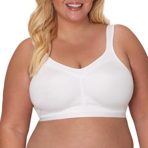 Playtex Women's 18 Hour Active Breathable Comfort Wireless Bra, Full Coverage Bra, Smoothing Support (38DDD, White)