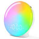Wake Up Light Sunrise Alarm Clock for Bedroom, 17 Nightlights, Sound Machine with 5W Bluetooth Speaker, 25 Soothing Sounds, SleepTimer, Dual Alarms, FM Radio, Ideal Gift for Baby, Kids, Adults, Senior