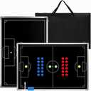 Magnetic Soccer Coaching Board, 35.5"x24" Extra-Large, Double-Sided Black Tactical Board, 27 Colored Magnets, Marker, Eraser, Wall-Mountable for Coaching