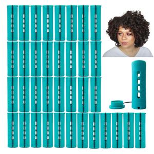 Perm Rods Jumbo, 36 pcs Extra Large Size Hair Rollers for Natural Hair Long Short Hair Styling Tool Curlers (Green color)