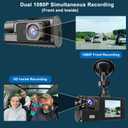 1080P Dual Dash Camera for Car Front and Inside Dashcam Car Security Video Recorder,170Wide Angle Vehicle Cam,WDR,G-Sensor,2 IPS Screen,Loop Recording,Night Vision (Dual Dash Cam Without Card)