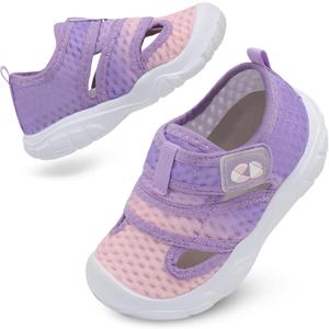 Centipede Demon Toddler Sandals for Boys Girls Quick Dry Kids Water Sandals Outdoor Breathable Aqua Shoes Lightweight Summer Barefoot Shoes for Swim Pool Beach (Purple Pink), 7 Toddler 23
