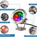 LED Pond Light Submersible Waterfall Fountain Underwater Light 18W 12V AC with RGB Color Changing by Remote for Outdoor Home Garden Patio Pond