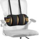 Lumbar Support Pillow for Office Chair & Car,Back Support for Office Chair,Adjustable Straps Securely Fixed Seat (Black)