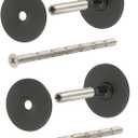 PATIKIL 2Pcs Door Hole Cover Plate, (Black) Stainless Steel Deadbolt Cover Plate Door Knob Hole Filler Plates with 3.54" Connecting Screws, Suit for - 1" Holes/Door/Cabinet/Wall