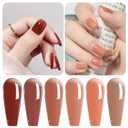 Vishine Jelly UV LED Gel Nail Polish Sets 6 Colors Transparent Red Pink Nude Brown Skin Color Soak Off Gel Polish Long Lasting Gift Set C007