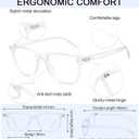 MARE AZZURO Women's Computer Reading Glasses Blue Light Blocking Readers 0 100 125 150 175 200 225 250 275 300 350 400 500 600 (Transparent, 3.5)