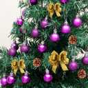 30ct Christmas Ball Ornaments, 2.36" Shatterproof Christmas Tree Decorations, Perfect Hanging Ball for Indoor/Outdoor Holiday Party Decor (Purple)