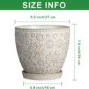 MPotTo Ceramic Planter 8 Inch Plant Pot with Drainage Hole and Saucer Ceramic Pots for Indoor Plants Outdoor Large Flower Pot for Home Decor White