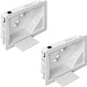 in-Wall TV Box with Flange for Home Theater Installation, Cord Hider for Wall Mounted TV, with 2 Duplex Outlets, Cable Bracket, LV Cable & 1-1/ 2" ENT Entrance, Ideal for New or Retrofit Job, 2 Pack