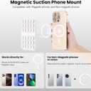 Patented Magnetic Sticky Phone Suction Grip Mount for MagSafe Case,Magnet Silicone Portable Stand Holder for iPhone 16/15/14/13/12 Series and Android, Hands-Free Selfies and Videos (White)
