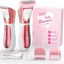 Bikini Hair Trimmer with LED Mirror Pubic Hair Razor IPX7 Waterproof Electric Shaver with Ceramic Blades & Travel Lock