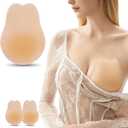 Nipple Covers for Women Pasties Nipple Covers with Lift Sticky Adhesive Reusable Silicone Nipple Pasties (Small, Honey)