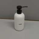 Public Goods Ceramic Lotion Dispenser Pump for Bathroom | Hand & Body Lotion Refill Bottle | Made Stoneware and Black Stainless Steel | 12 Oz Dispenser