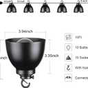 Cafe String Lights 11FT, Metal Shade LED Indoor/Outdoor String Lights with 10 Bulbs, Waterproof Connectable Hanging String Lights for Outside, Backyard, Bistro, Porch, Deck, Garden (1 PC)
