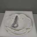 BonNoces 3-Tier Porcelain Cupcake Stand Serving Tray - White Embossed Elegant Dessert Cake Stand - Pastry Serving Stand for Tea Party, Wedding and Birthday