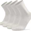 Socks Daze Merino Wool Cushioned Hiking Socks for Men Women, Warm Crew Walking & Boot Socks for Trekking, Work, Outdoor (Medium, 4 Pairs White)