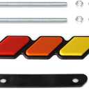 UTSAUTO Tri-Color Grille Badge Emblem Decoration Accessories Fits for Tacoma 4Runner Tundra Sequoia Rav4 Highlander Grille Badge Logo Decoration - Yellow-Orange-Red