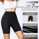 Women's High Waist Sauna Shorts, Dual-Zone Sweat Tech, Tummy Control Workout Short, Breathable Compression Gym Pants (Black, L)