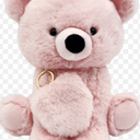 Holiday Home 10-Inch Plush Bear with Keychain - Light Pink