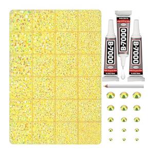 32000Pcs Yellow Rhinestones for Bedazzling, Resin 2, 3, 4, 5, 6mm Mix Sizes Flatback Bedazzle Gems Diamonds Gemstones Jewels Stones Crystals with B7000 Glue for Crafting Crafts Nails