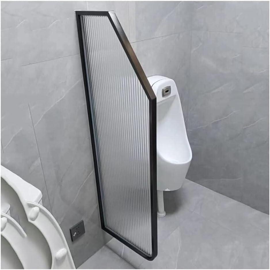 YHdtUO Desktop Partition Urinal Privacy Screen, Toilet Partition Protection Translucent Glass Panels for Bathroom/Hotel/Public Restroom,Black 47"x15"