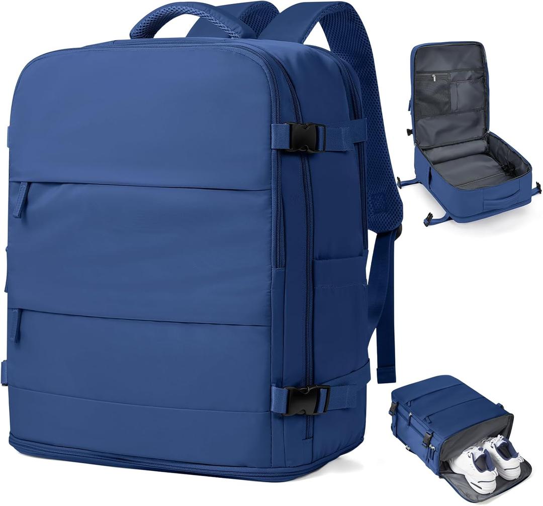 coowoz Travel Backpack Carry On for Women Man Gym Backpacks with Laptop Compartment Mochila de Viaje Teacher Personal Item Backpack Rucksack Airplane Accessories Must Haves Blue (33L)