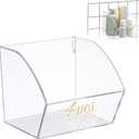 4 Pack Gridwall Baskets Hanging Gridwall Clear Acrylic Grid Wall Panels Bins Applicable to 3-inch Grid Board for Organizing Storage Display Kitchen Home Office Garage Bathroom (Simple Style)