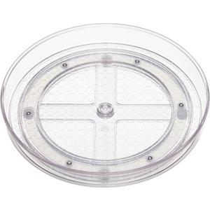Amazon Basics 2 Tier Lazy Susan Turntable Organizer, 9" Diameter, 2-Pack, Clear